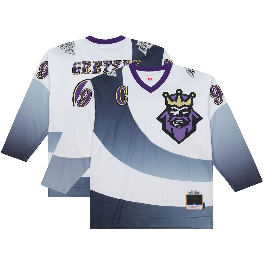 Gdoa LA.Kings #99 Wayne Gretzky Mitchell & Ness White Big & Tall 1995-96 Blue Line 2.0 Jerseys