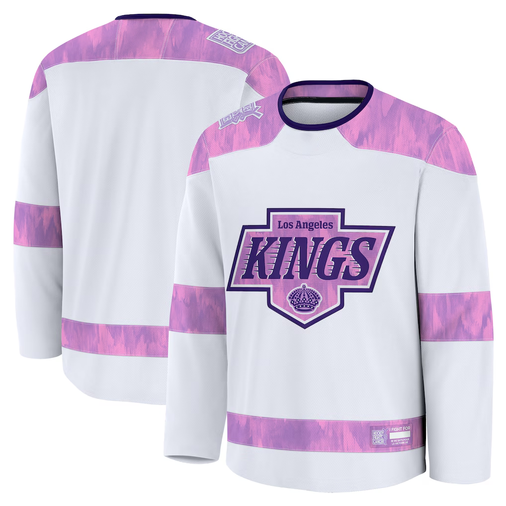 Gdoa LA.Kings White 2024 Hockey Fights Cancer Practice Jerseys