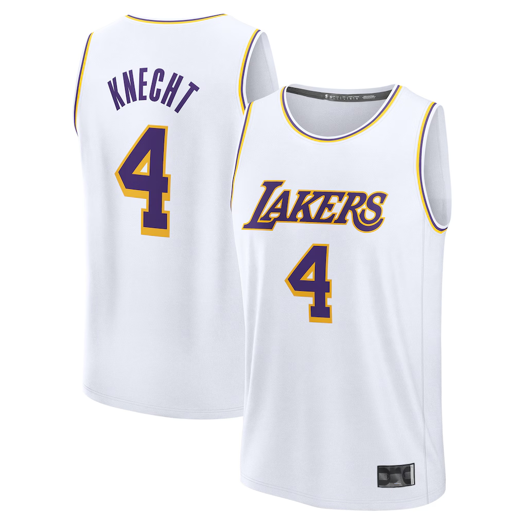Edoa LA.Lakers #4 Dalton Knecht White Fast Break Replica Player Stitched Jerseys - Association Edition