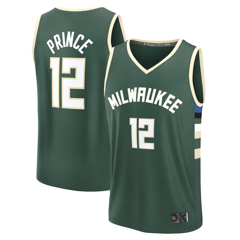 Edoa M.Bucks #12 Taurean Prince Hunter Green Fast Break Replica Player Jerseys - Icon Edition