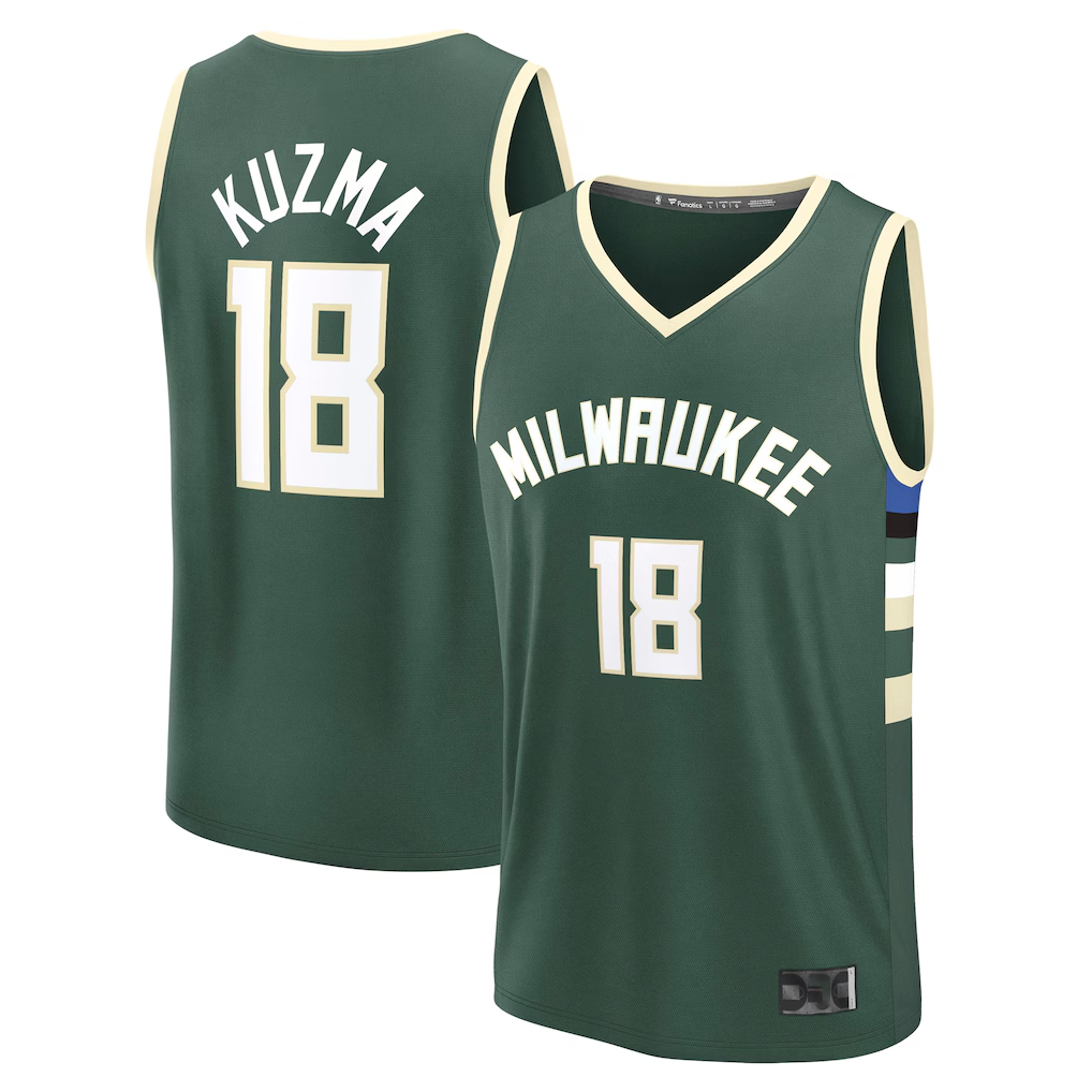 Edoa M.Bucks #18 Kyle Kuzma Hunter Green Fast Break Replica Player Jerseys - Icon Edition