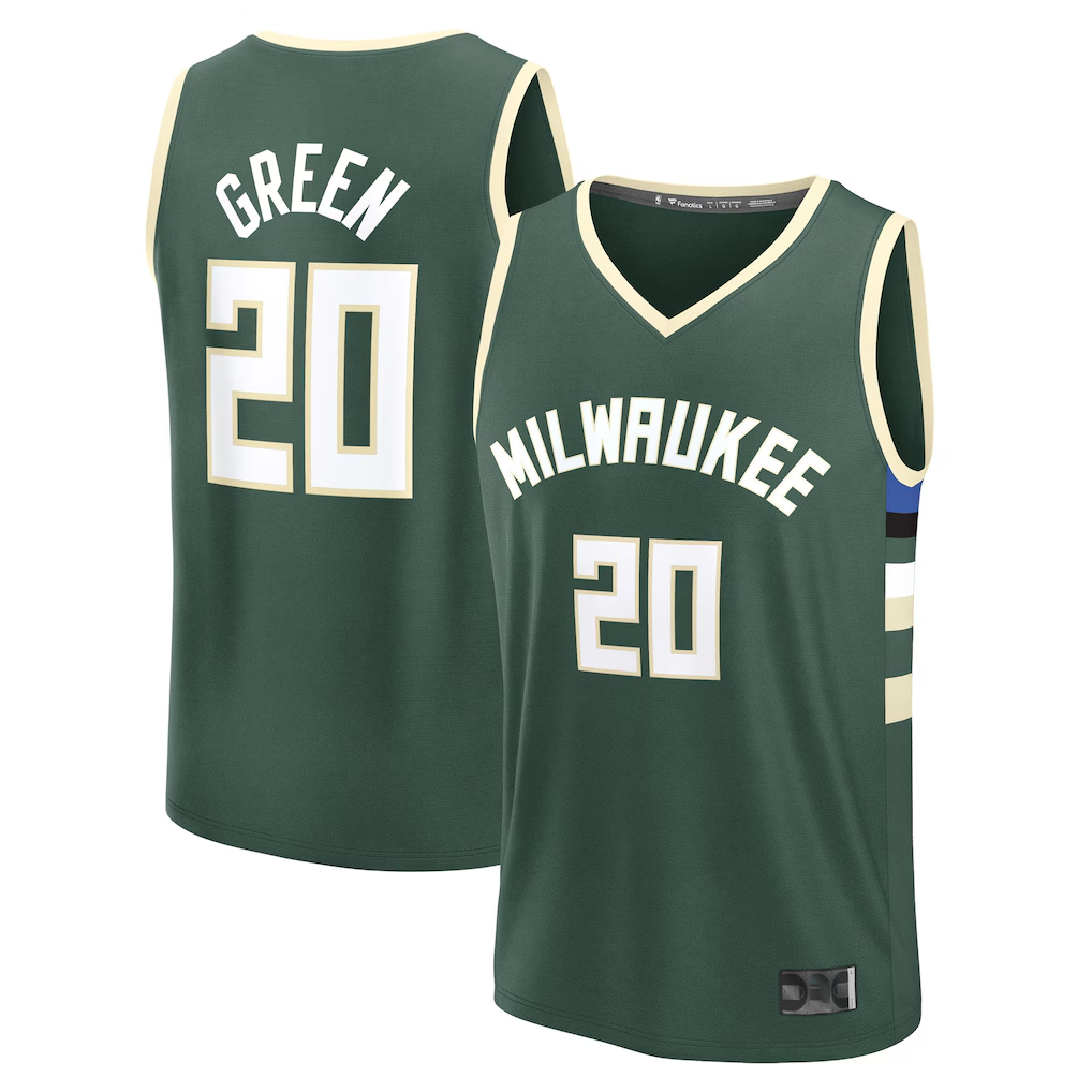 Edoa M.Bucks #20 A.J. Green Hunter Green Fast Break Replica Player Jerseys - Icon Edition
