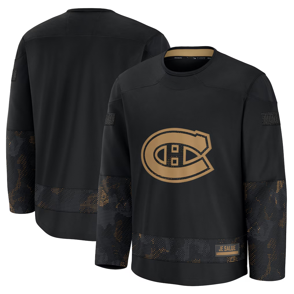 Gdoa M.Canadiens Black 2024 Military Appreciation Practice Jerseys