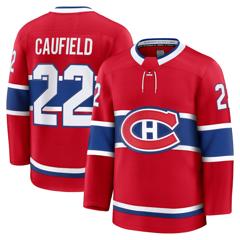 Gdoa M.Canadiens #22 Cole Caufield Red Home Premium Jerseys