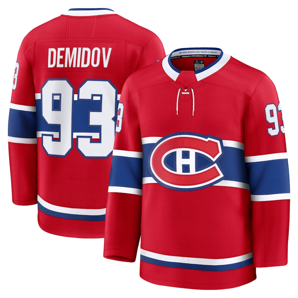 Gdoa M.Canadiens #93 Ivan Demidov Red Home Premium Jerseys