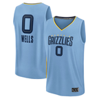 Edoa M.Grizzlies #0 Jaylen Wells Light Blue Fast Break Replica Player Stitched Jerseys- Statement Edition