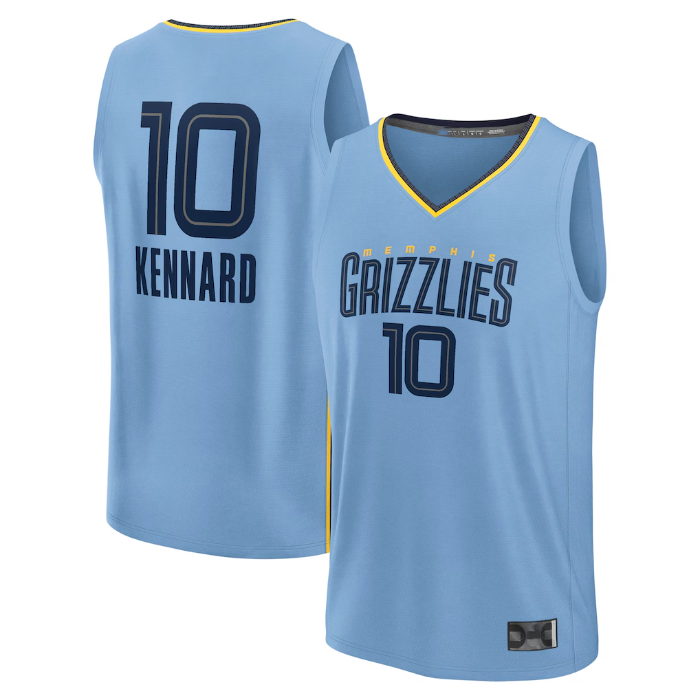 Edoa M.Grizzlies #10 Luke Kennard Light Blue Fast Break Replica Player Stitched Jerseys- Statement Edition