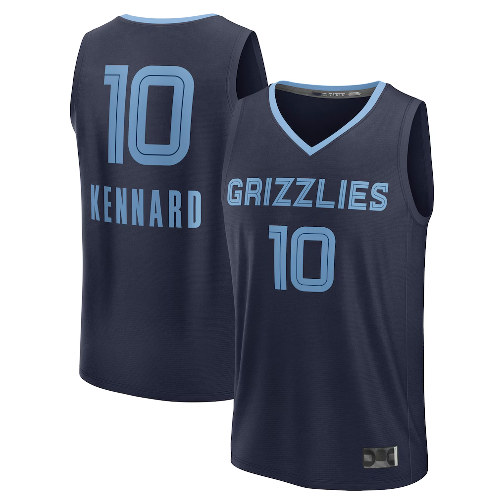 Edoa M.Grizzlies #10 Luke Kennard Navy Fast Break Replica Player Stitched Jerseys- Icon Edition