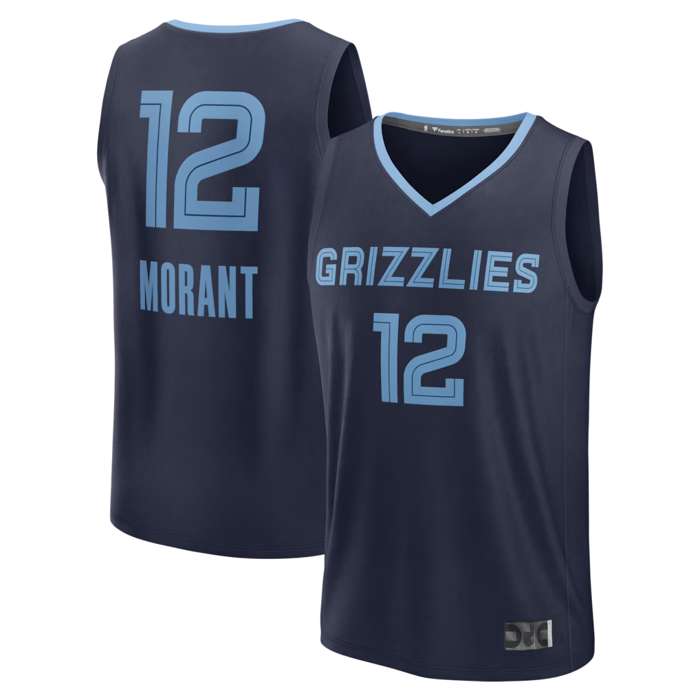Edoa M.Grizzlies #12 Ja Morant Navy Fast Break Replica Player Stitched Jerseys- Icon Edition