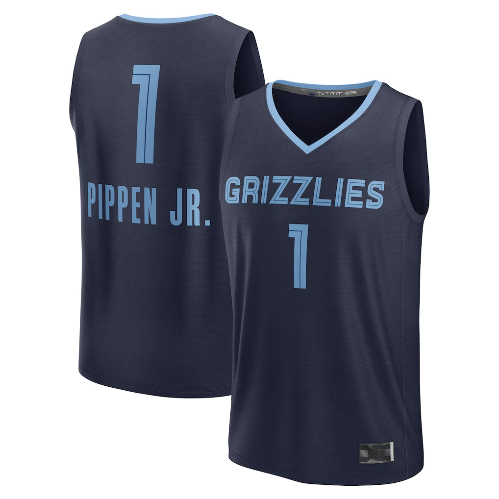 Edoa M.Grizzlies #1 Scotty Pippen Jr. Navy Fast Break Replica Player Stitched Jerseys- Icon Edition