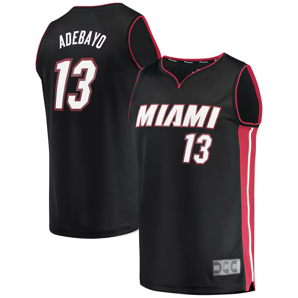 Edoa M.Heat #13 Bam Adebayo Black Fast Break Replica Player Jerseys - Icon Edition