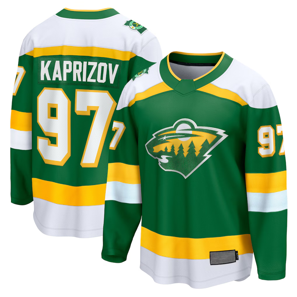 Gdoa M.Wild #97 Kirill Kaprizov Green 2023-24 Alternate Breakaway Jerseys