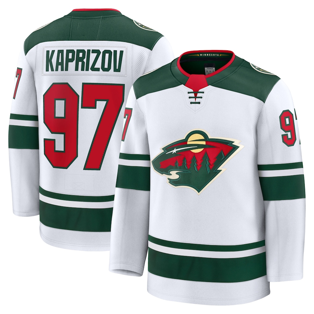 Gdoa M.Wild #97 Kirill Kaprizov White Away Premium Jerseys