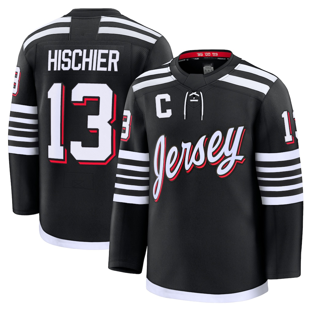 Gdoa N.Jersey Devils #13 Nico Hischier Black Alternate Premium Jerseys