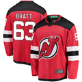Gdoa N.Jersey Devils #63 Jesper Bratt Red Home Breakaway Player Jerseys