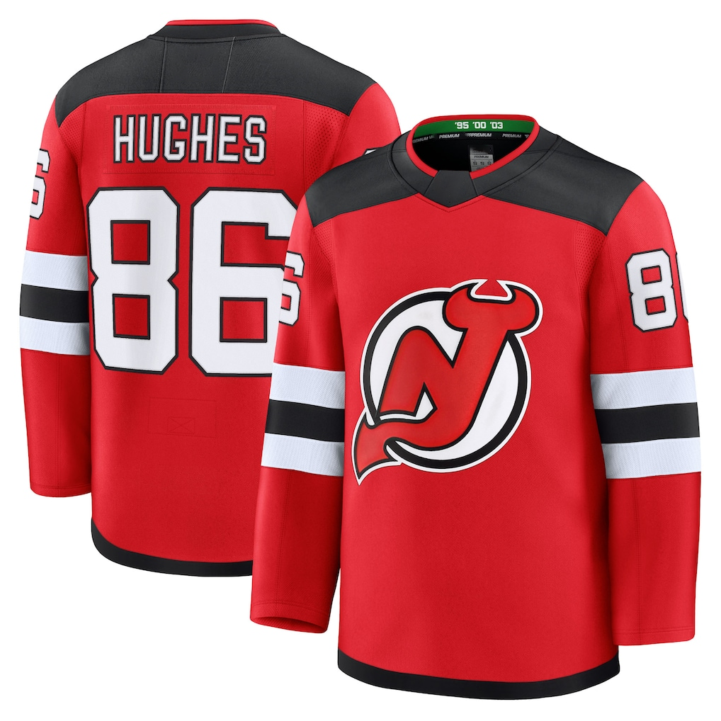 Gdoa N.Jersey Devils #86 Jack Hughes Red Home Premium Jerseys