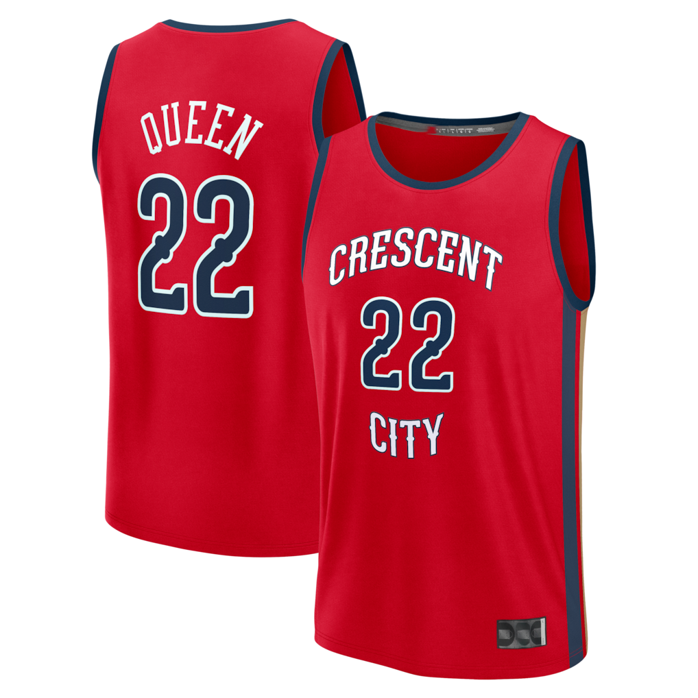 Edoa NO.Pelicans #22 Derik Queen Red Fast Break Replica Player Stitched Jerseys- Statement Edition