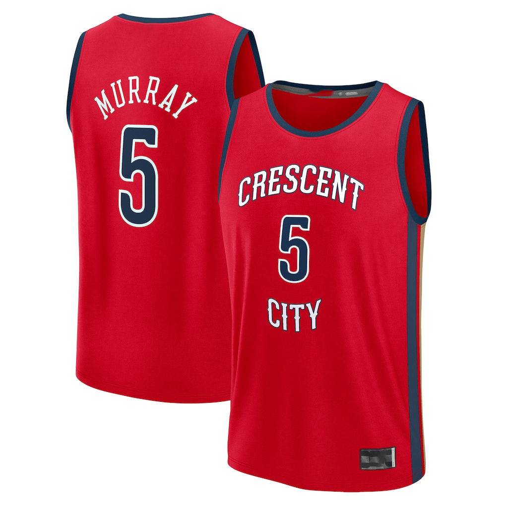 Edoa NO.Pelicans #5 Dejounte Murray Red Fast Break Replica Player Stitched Jerseys- Statement Edition