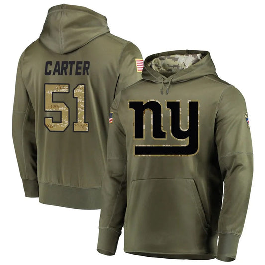 NY.Giants #51 Abdul Carter Player Salute to Service Hoodies Football Jerseys