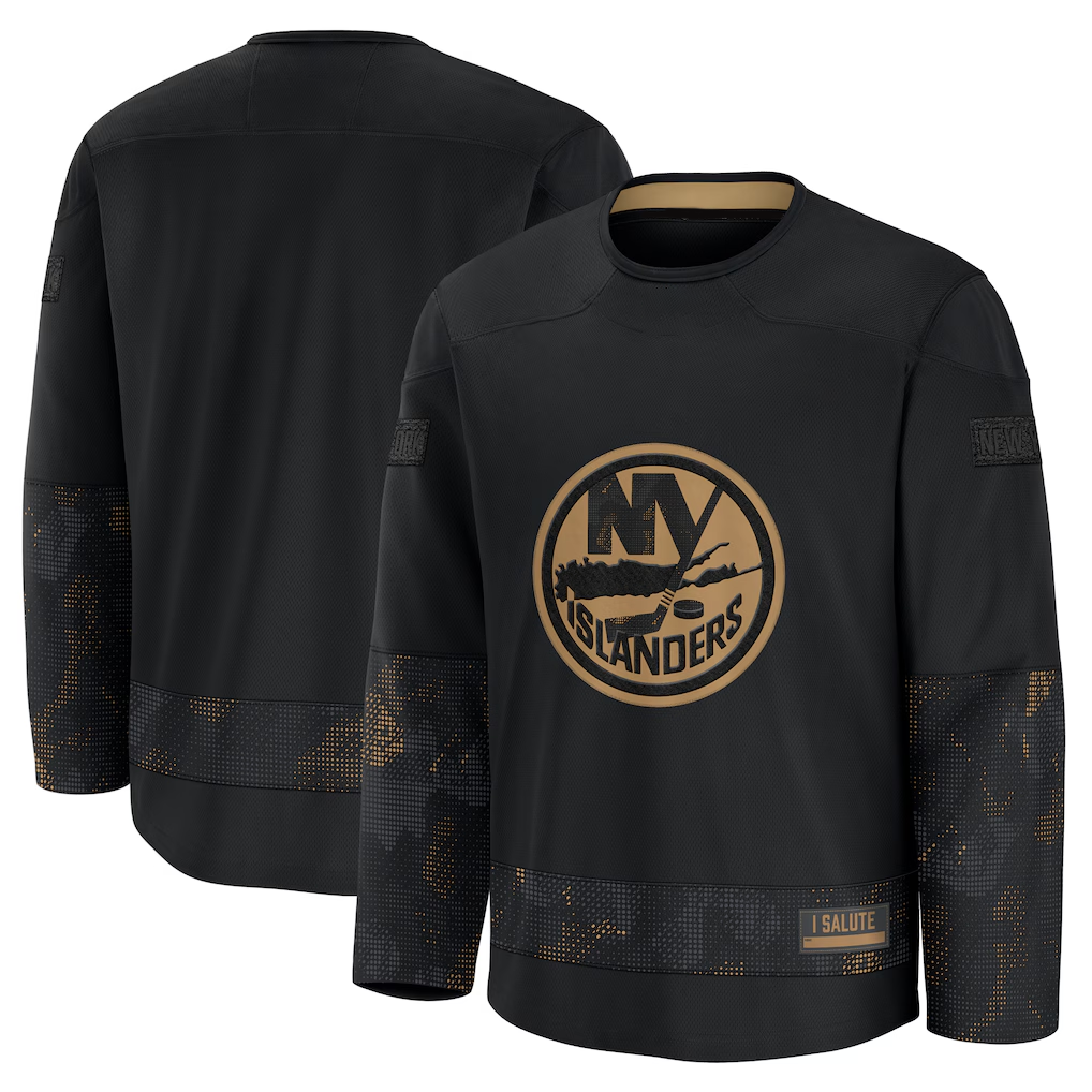 Gdoa NY.Islanders Black 2024 Military Appreciation Practice Jerseys