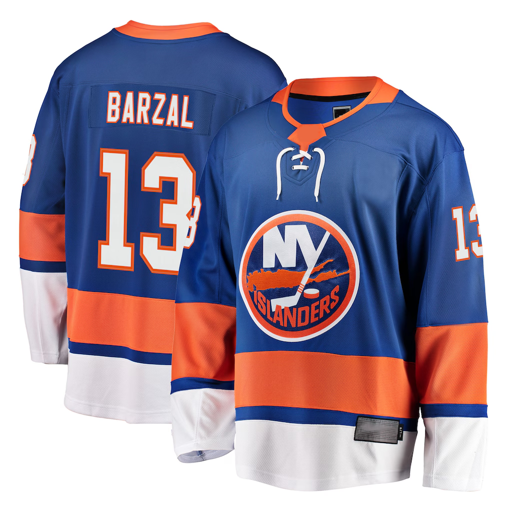 Gdoa NY.Islanders #13 Mathew Barzal Royal Breakaway Jerseys