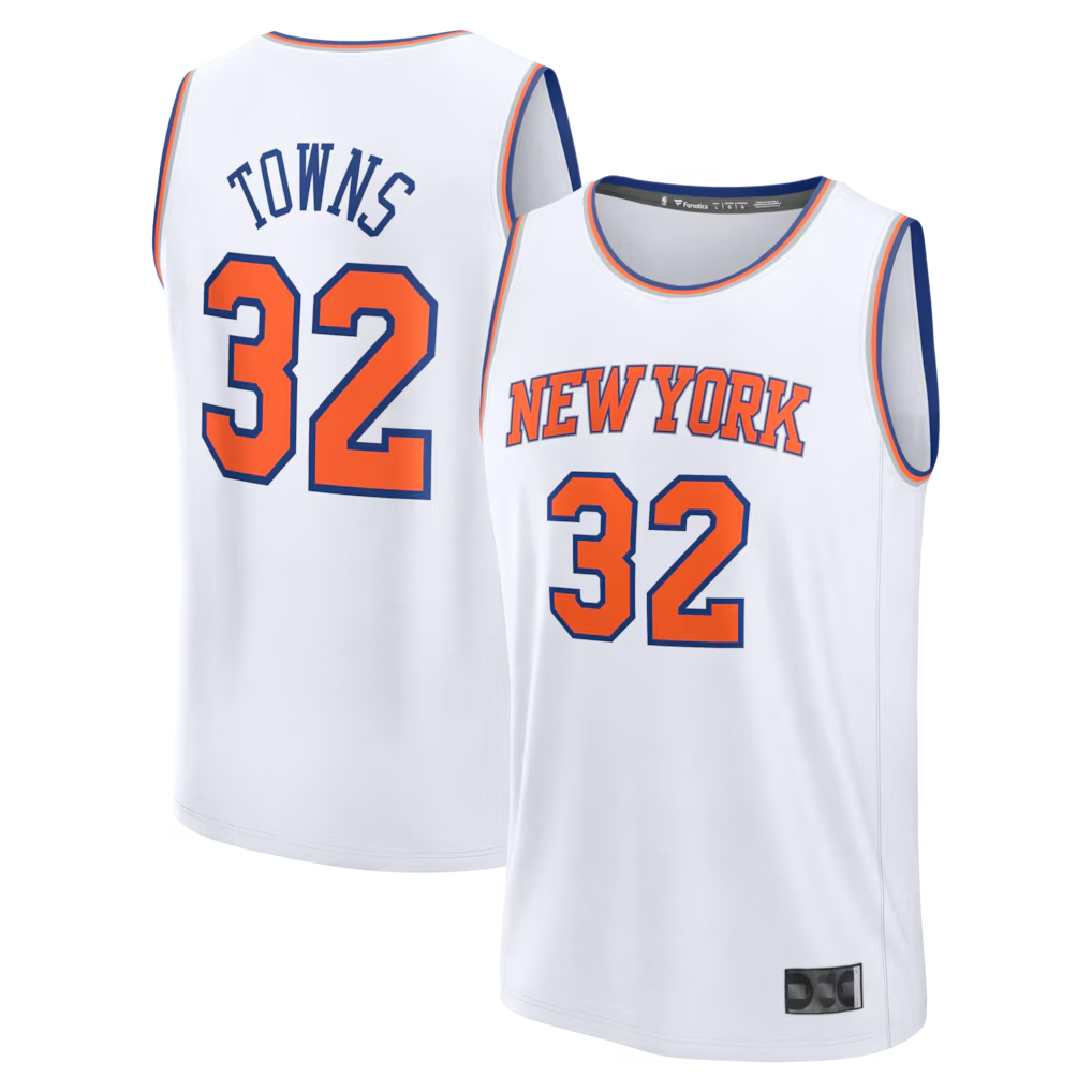 Edoa NY.Knicks #32 Karl-Anthony Towns  White Fast Break Replica Player Jerseys - Association Edition