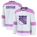 Gdoa NY.Rangers White Hockey Fights Cancer Survivor Practice Jerseys