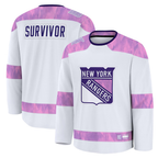 Gdoa NY.Rangers White Hockey Fights Cancer Survivor Practice Jerseys