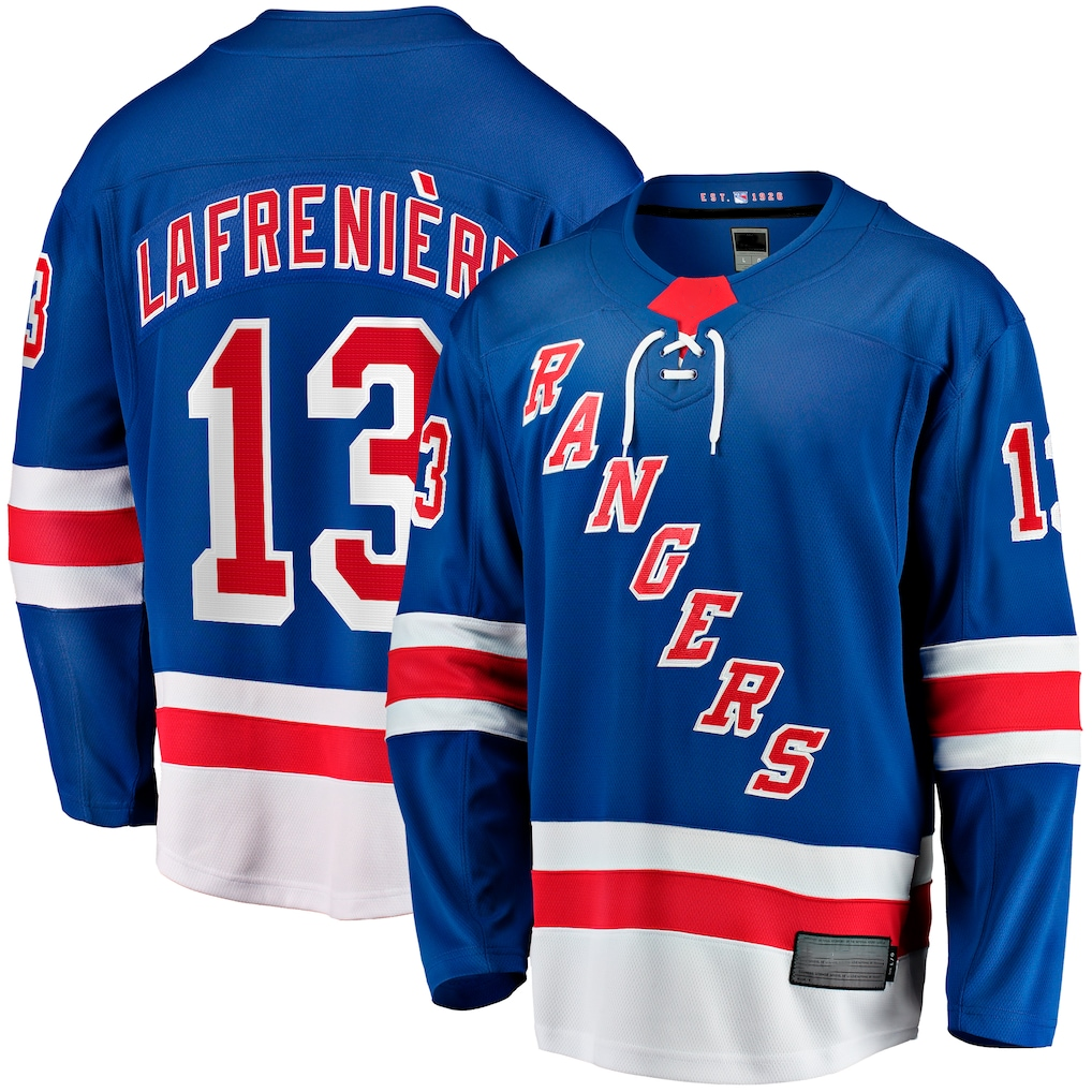 Gdoa NY.Rangers #13 Alexis Lafreniere Blue Home Breakaway Jerseys