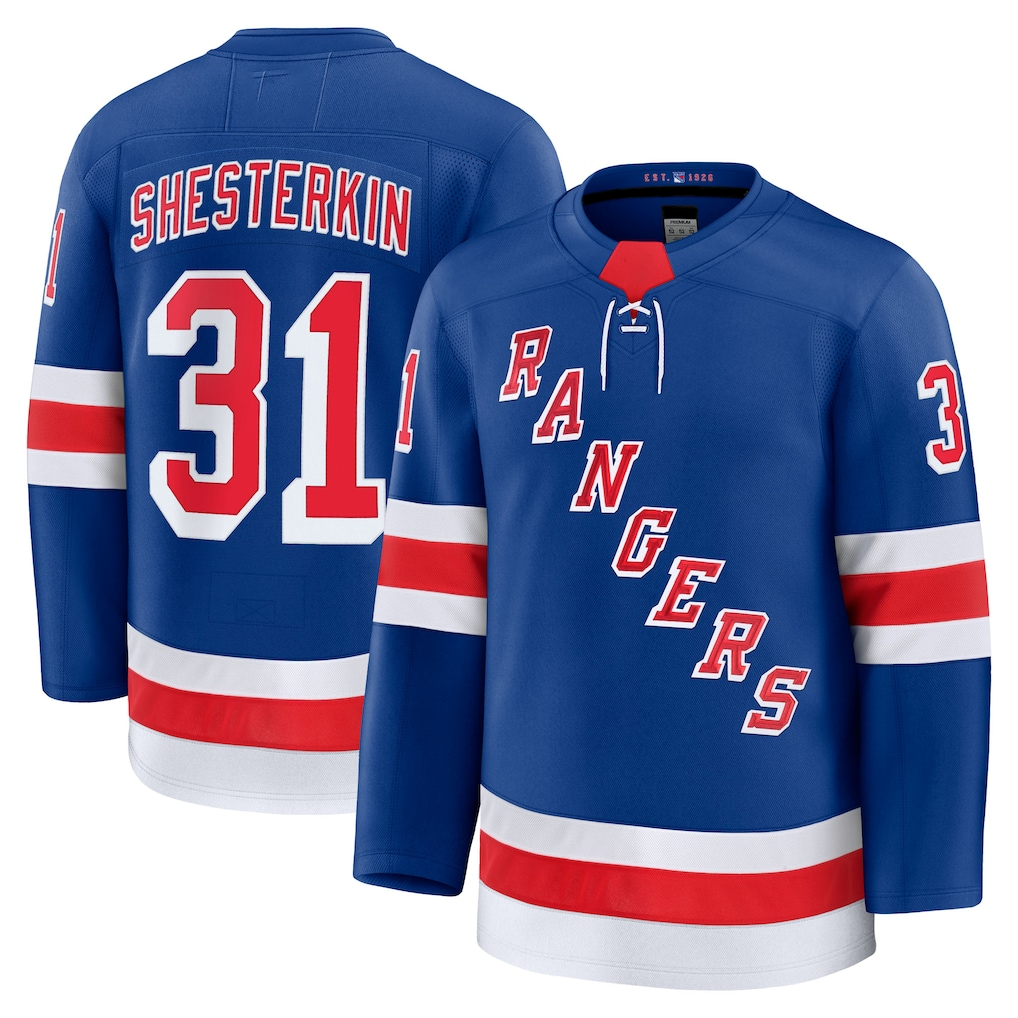 Gdoa NY.Rangers #31 Igor Shesterkin Blue Home Premium Jerseys