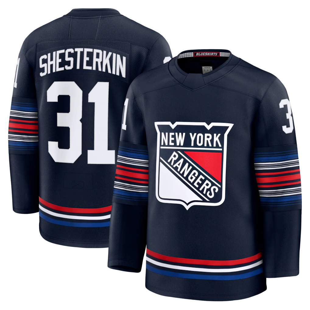 Gdoa NY.Rangers #31 Igor Shesterkin Navy Alternate Premier Player Jerseys