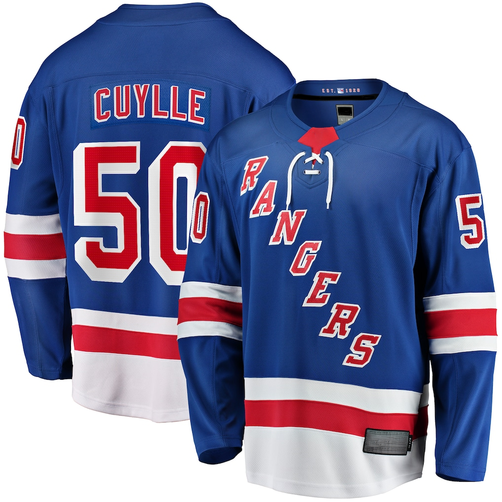 Gdoa NY.Rangers #50 Will Cuylle Blue Home Premier Breakaway Player Jerseys