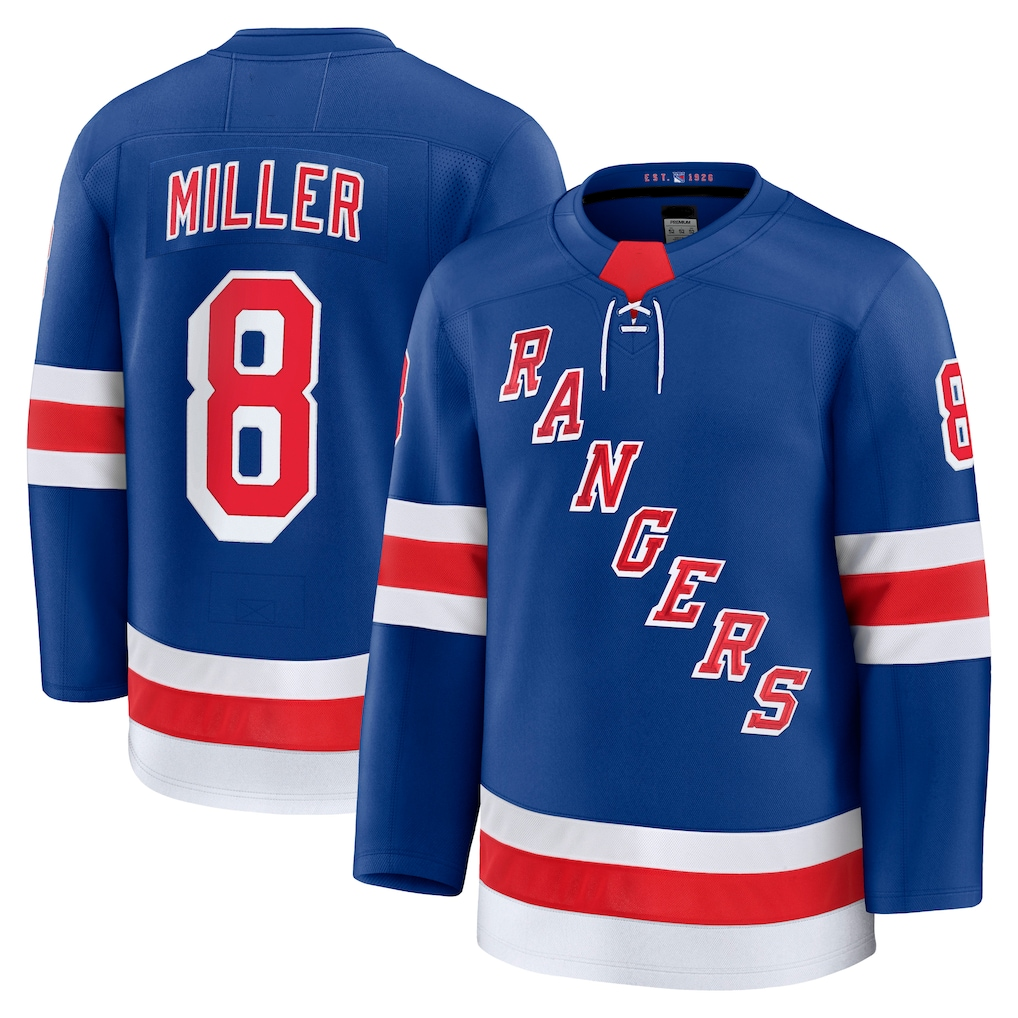 Gdoa NY.Rangers #8 J.T. Miller Blue Home Premium Jerseys