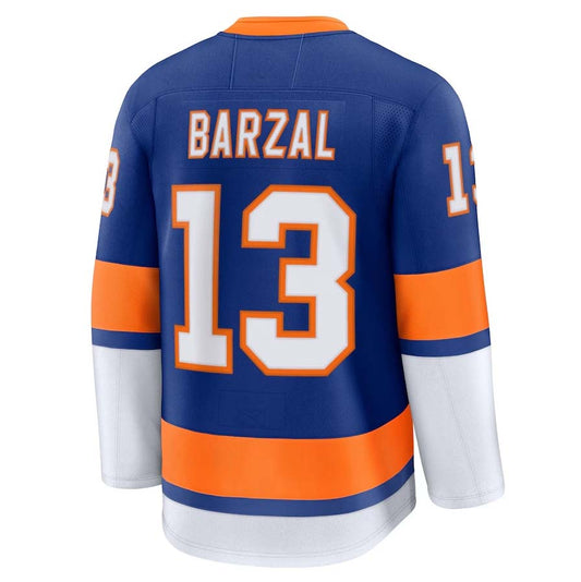 NY.Islanders #13 Mathew Barzal Fanatics Home Premium Jersey - Royal Stitched American Hockey Jerseys
