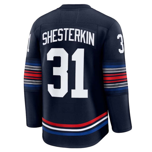 NY.Rangers #31 Igor Shesterkin Fanatics Alternate Premium Jersey - Navy Stitched American Hockey Jerseys