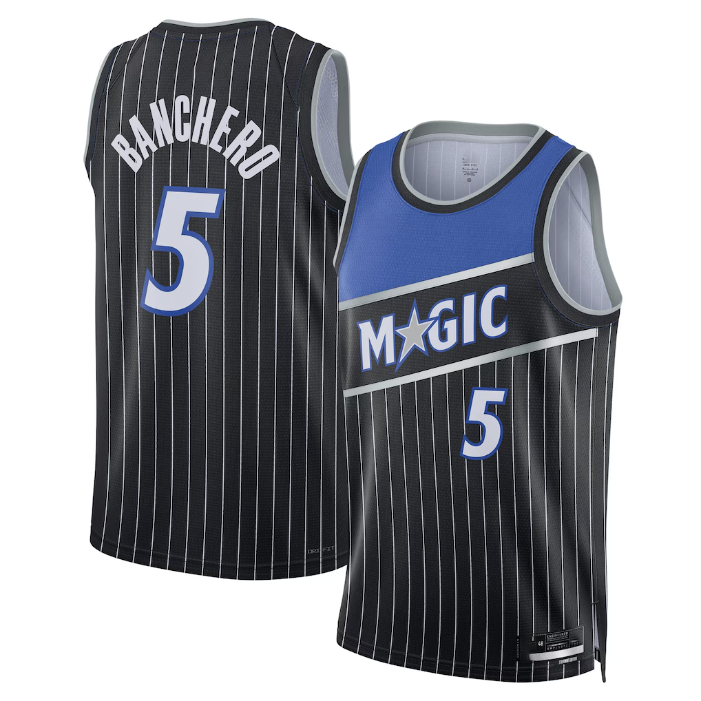 Edoa O.Magic #5 Paolo Banchero Black Swingman Jerseys - Statement Edition