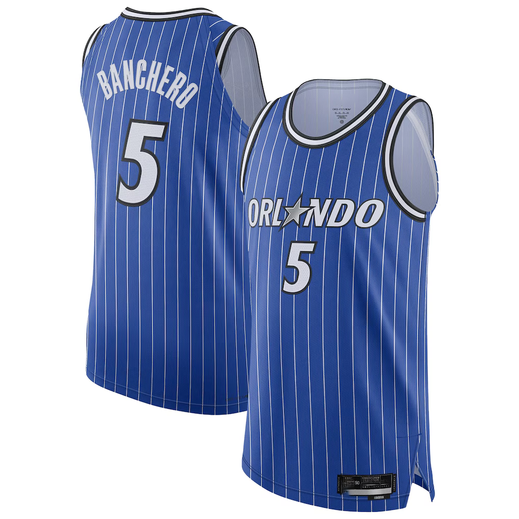 Edoa O.Magic #5 Paolo Banchero Blue Authentic Player Jerseys - Icon Edition