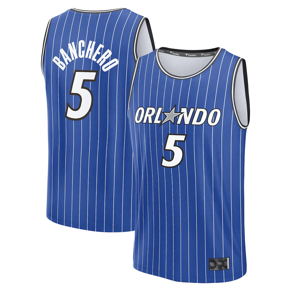 Edoa O.Magic #5 Paolo Banchero  Blue Fast Break Replica Player Jerseys - Icon Edition