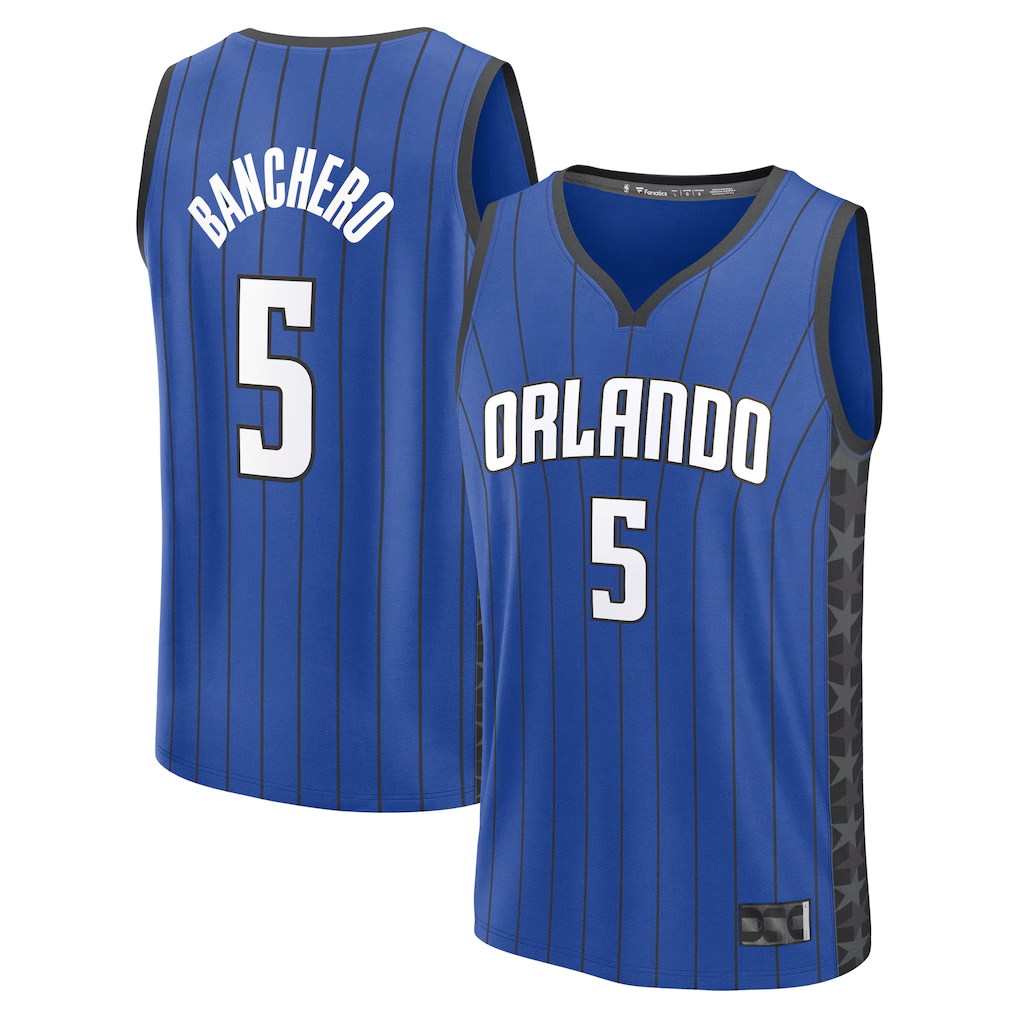 Edoa O.Magic #5 Paolo Banchero  Blue Fast Break Replica Player Jerseys - Statement Edition