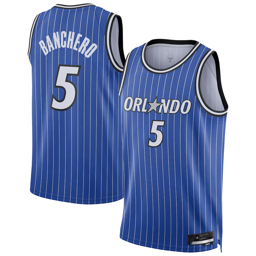 Edoa O.Magic #5 Paolo Banchero Blue Swingman Player Jerseys - Icon Edition