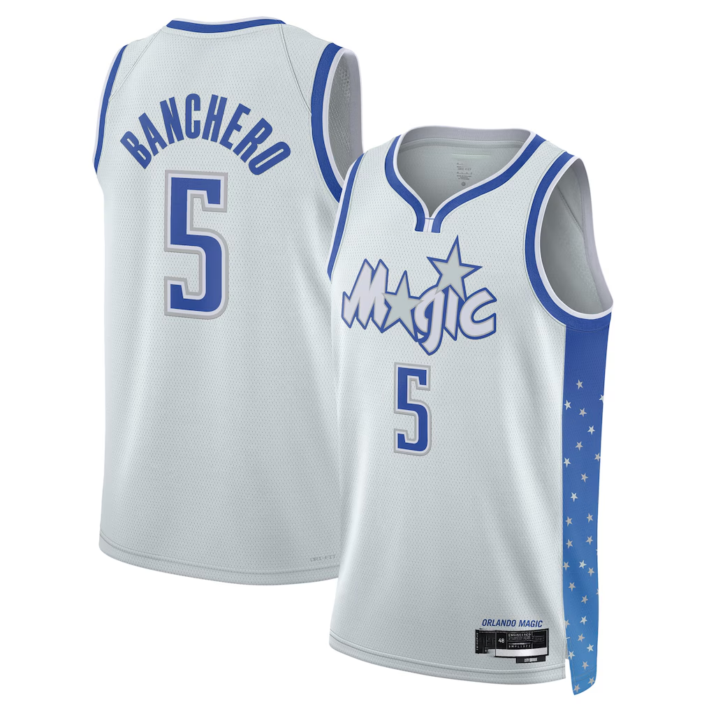 Edoa O.Magic #5 Paolo Banchero Silver 2025-26 Swingman Jerseys - City Edition