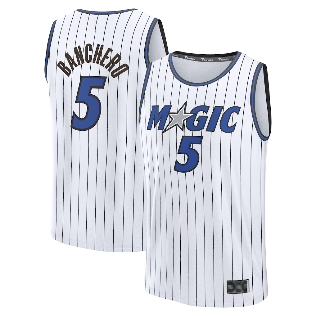 Edoa O.Magic #5 Paolo Banchero  White Fast Break Replica Player Jerseys - Association Edition