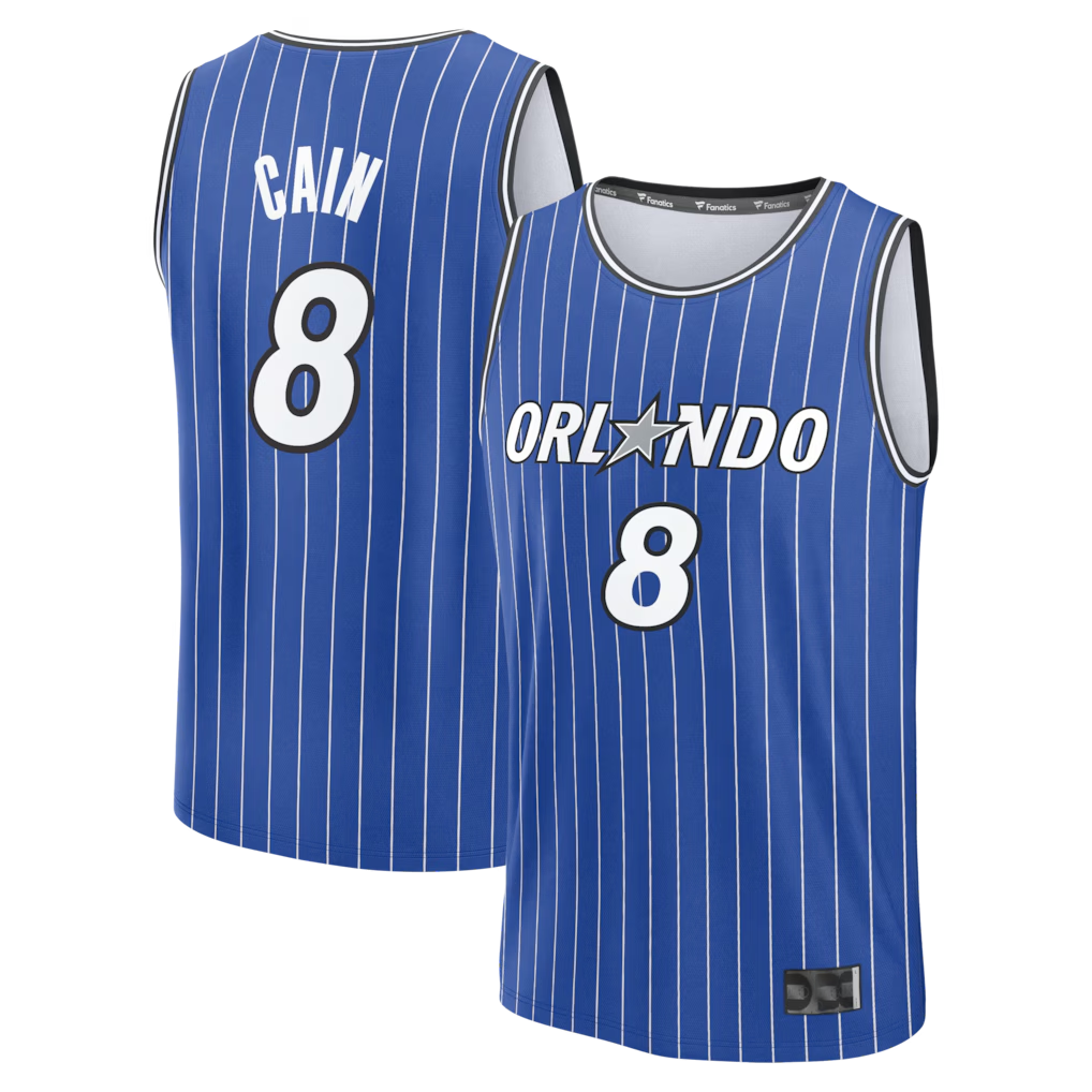 Edoa O.Magic #8 Jamal Cain Blue Fast Break Jerseys - Icon Edition