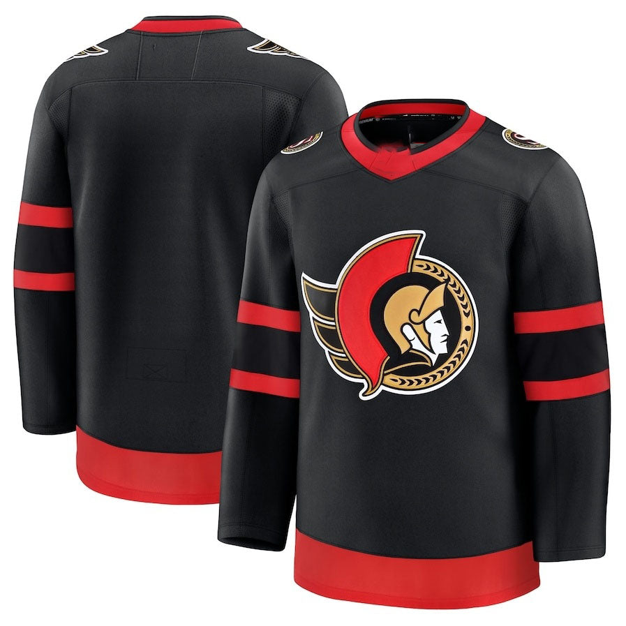 O.Senators Fanatics Home Premium Jersey - Black Stitched American Hockey Jerseys