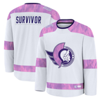 Gdoa O.Senators White Hockey Fights Cancer Survivor Practice Jerseys
