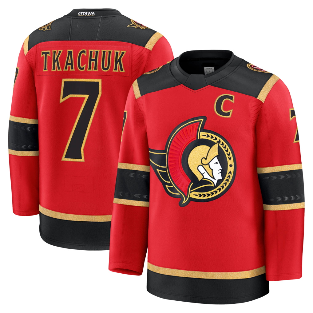 Gdoa O.Senators #7 Brady Tkachuk Red Alternate Premium Jerseys