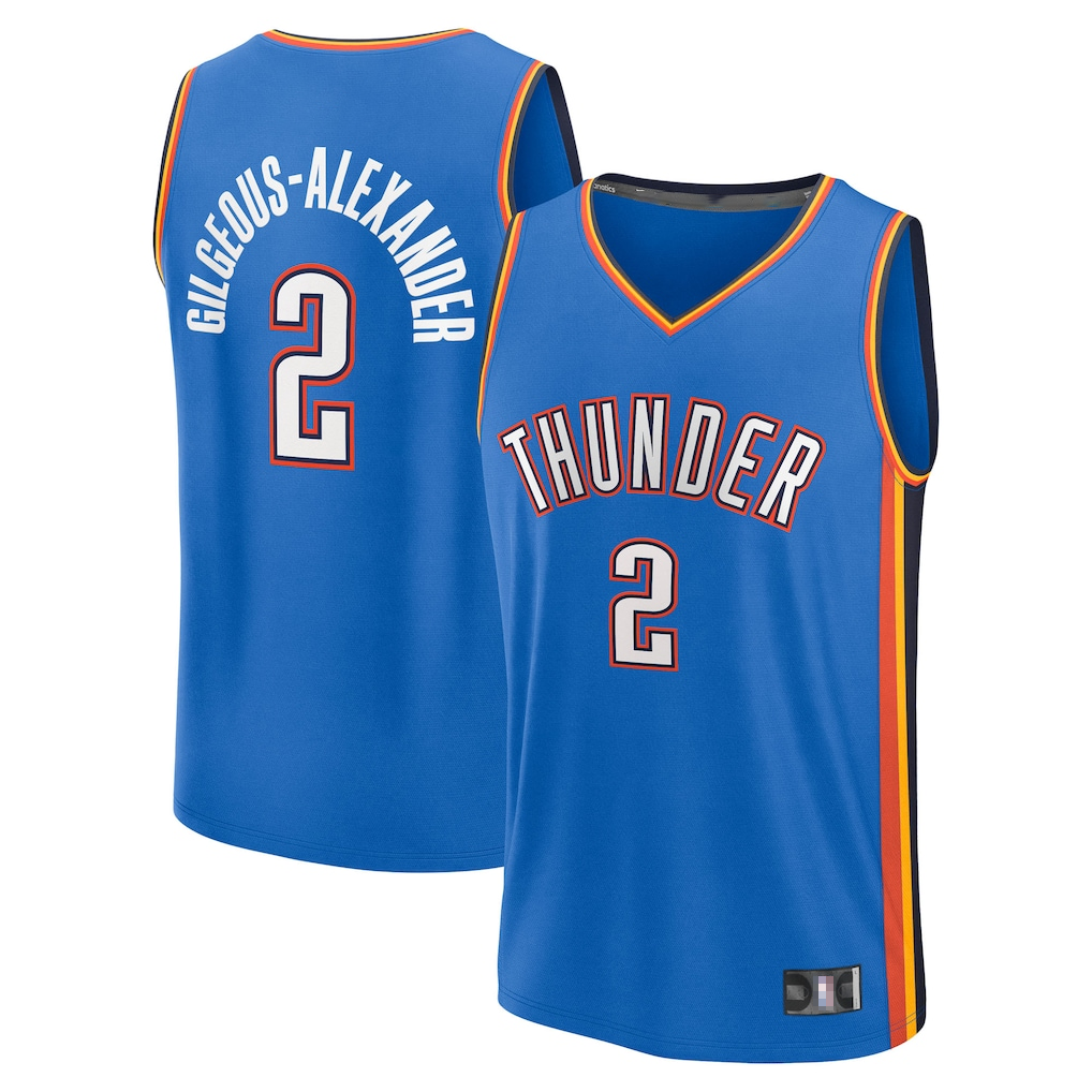 Edoa OC.Thunder #2 Shai Gilgeous-Alexander Blue Fast Break Replica Player Stitched Stitched Jerseys-Icon Edition