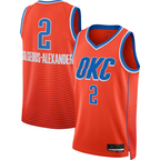 Edoa OC.Thunder #2 Shai Gilgeous-Alexander Orange Swingman Stitched Jerseys - Statement Edition