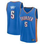 Edoa OC.Thunder #5 Luguentz Dort Blue Fast Break Replica Player Stitched Jerseys- Icon Edition