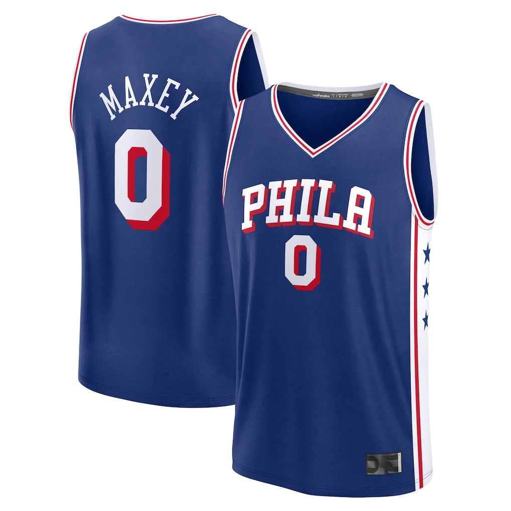 Edoa P.76ers #0 Tyrese Maxey  Royal Big & Tall Fast Break Jerseys - Icon Edition